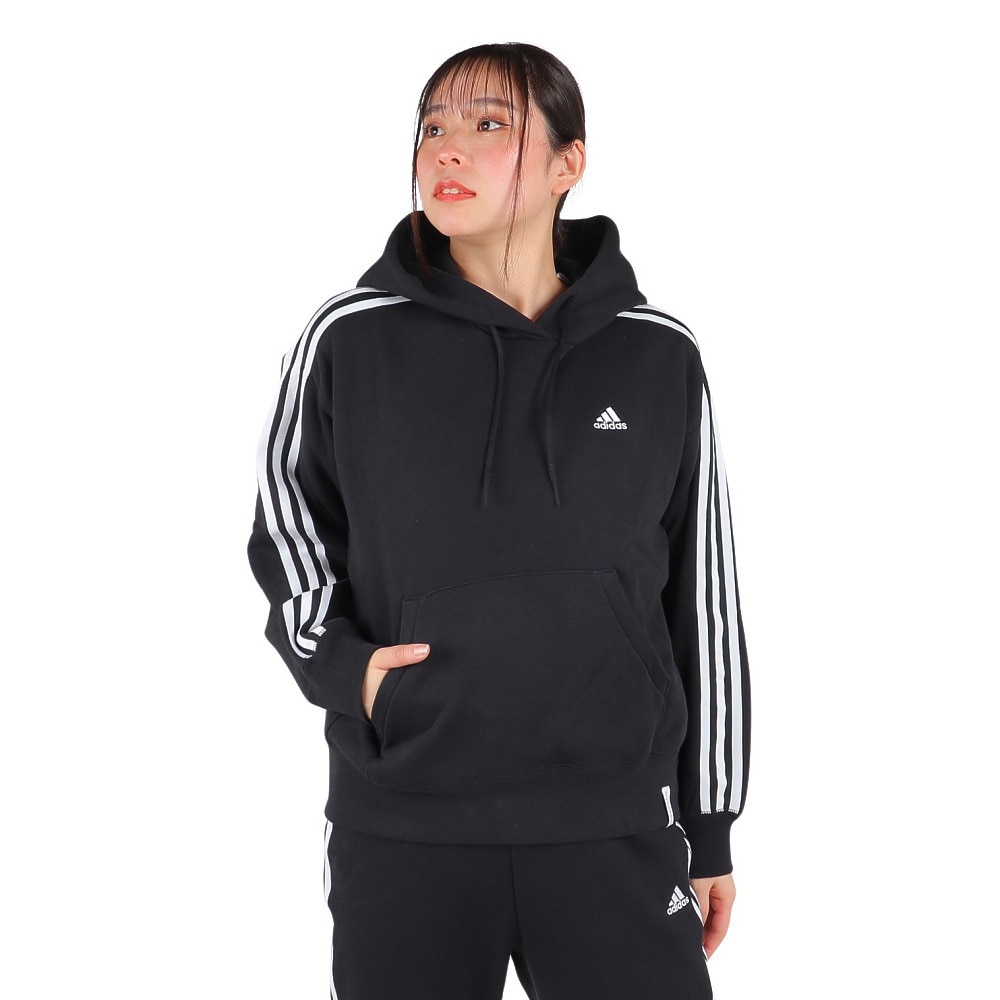アディダス（adidas）（レディース）エッセンシャルズ プラス スリーストライプス フレンチテリーパーカー KVF82-JF1406