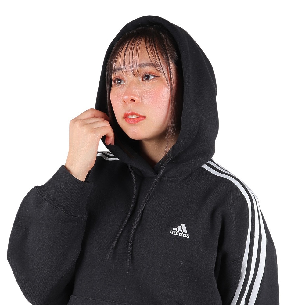 アディダス（adidas）（レディース）エッセンシャルズ プラス スリーストライプス フレンチテリーパーカー KVF82-JF1406