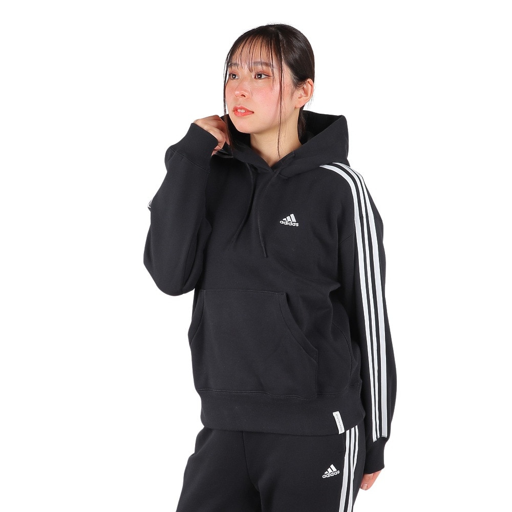 アディダス（adidas）（レディース）エッセンシャルズ プラス スリーストライプス フレンチテリーパーカー KVF82-JF1406