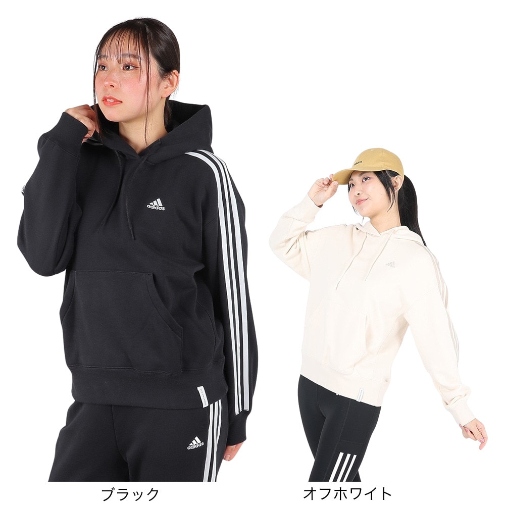 アディダス（adidas）（レディース）エッセンシャルズ プラス スリーストライプス フレンチテリーパーカー KVF82-JF1408