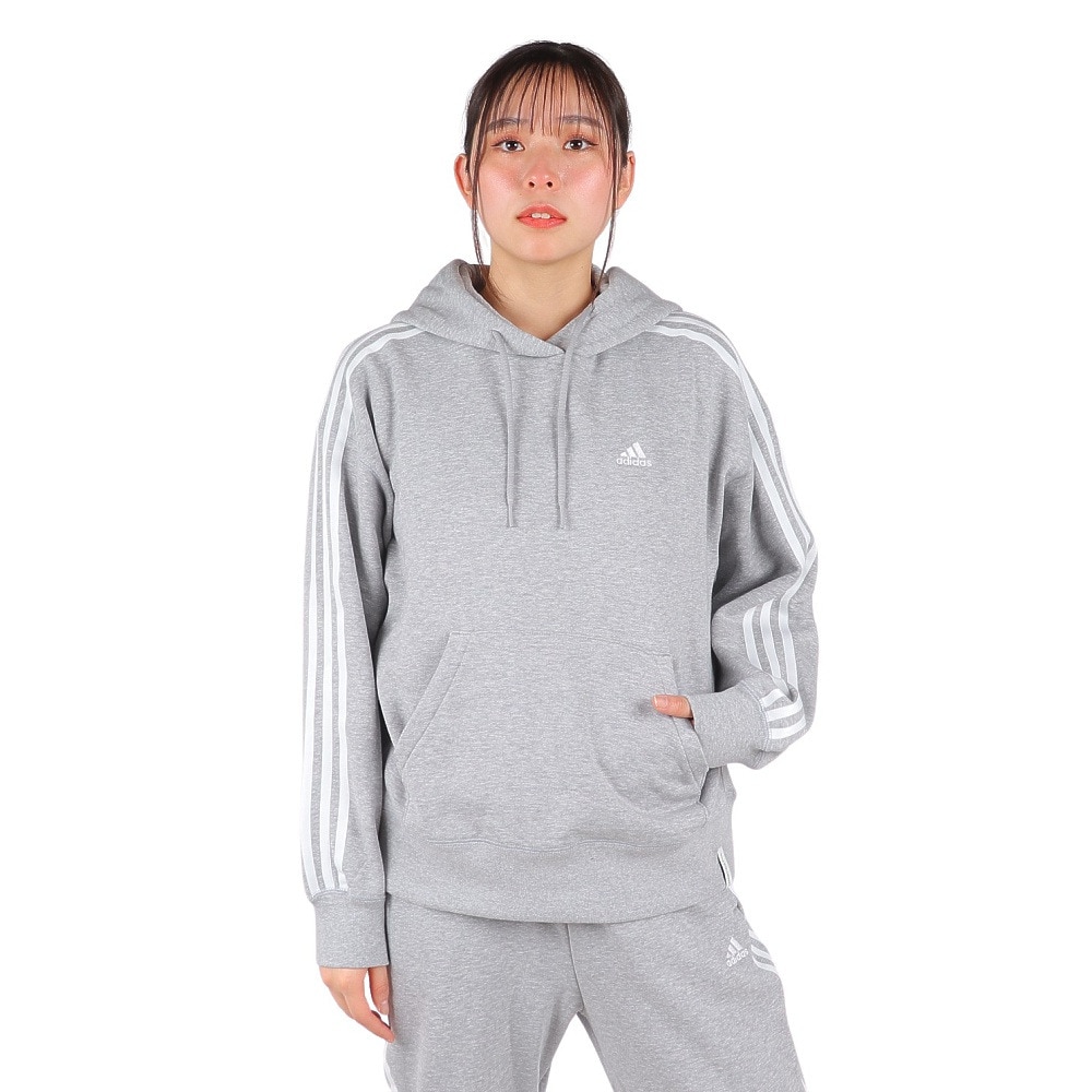 アディダス（adidas）（レディース）エッセンシャルズ プラス スリーストライプス フレンチテリーパーカー KVF82-JF1407