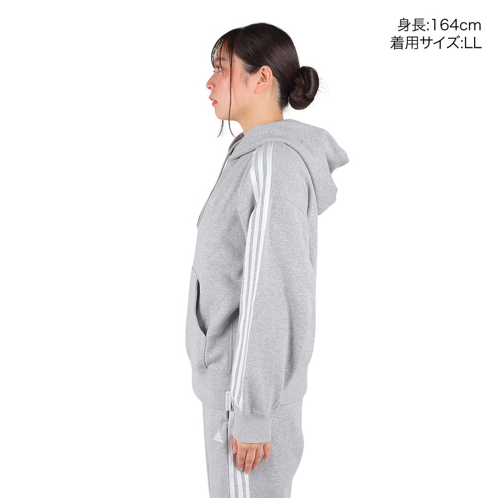アディダス（adidas）（レディース）エッセンシャルズ プラス スリーストライプス フレンチテリーパーカー KVF82-JF1407