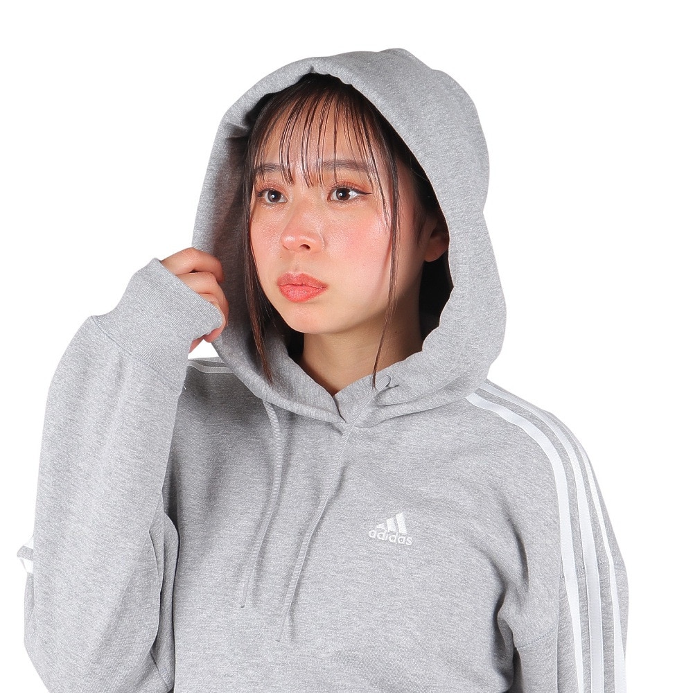 アディダス（adidas）（レディース）エッセンシャルズ プラス スリーストライプス フレンチテリーパーカー KVF82-JF1407