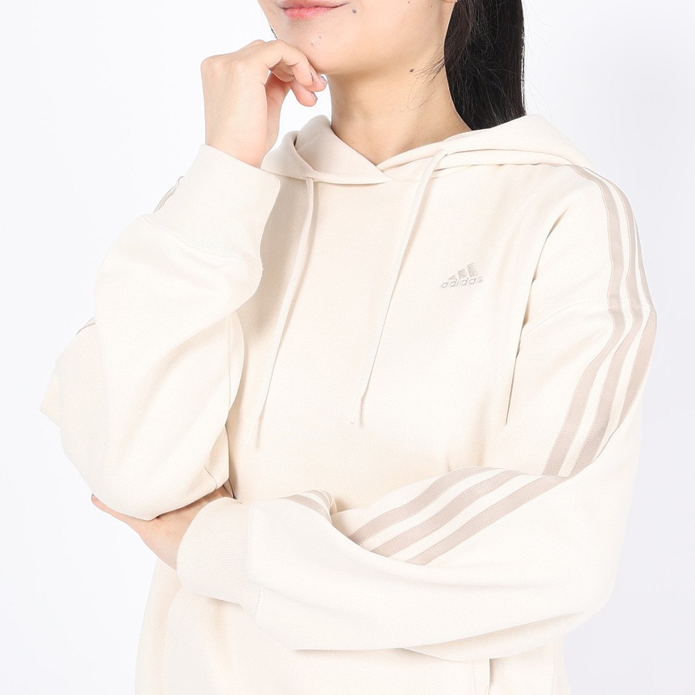 アディダス（adidas）（レディース）エッセンシャルズ プラス スリーストライプス フレンチテリーパーカー KVF82-JF1408