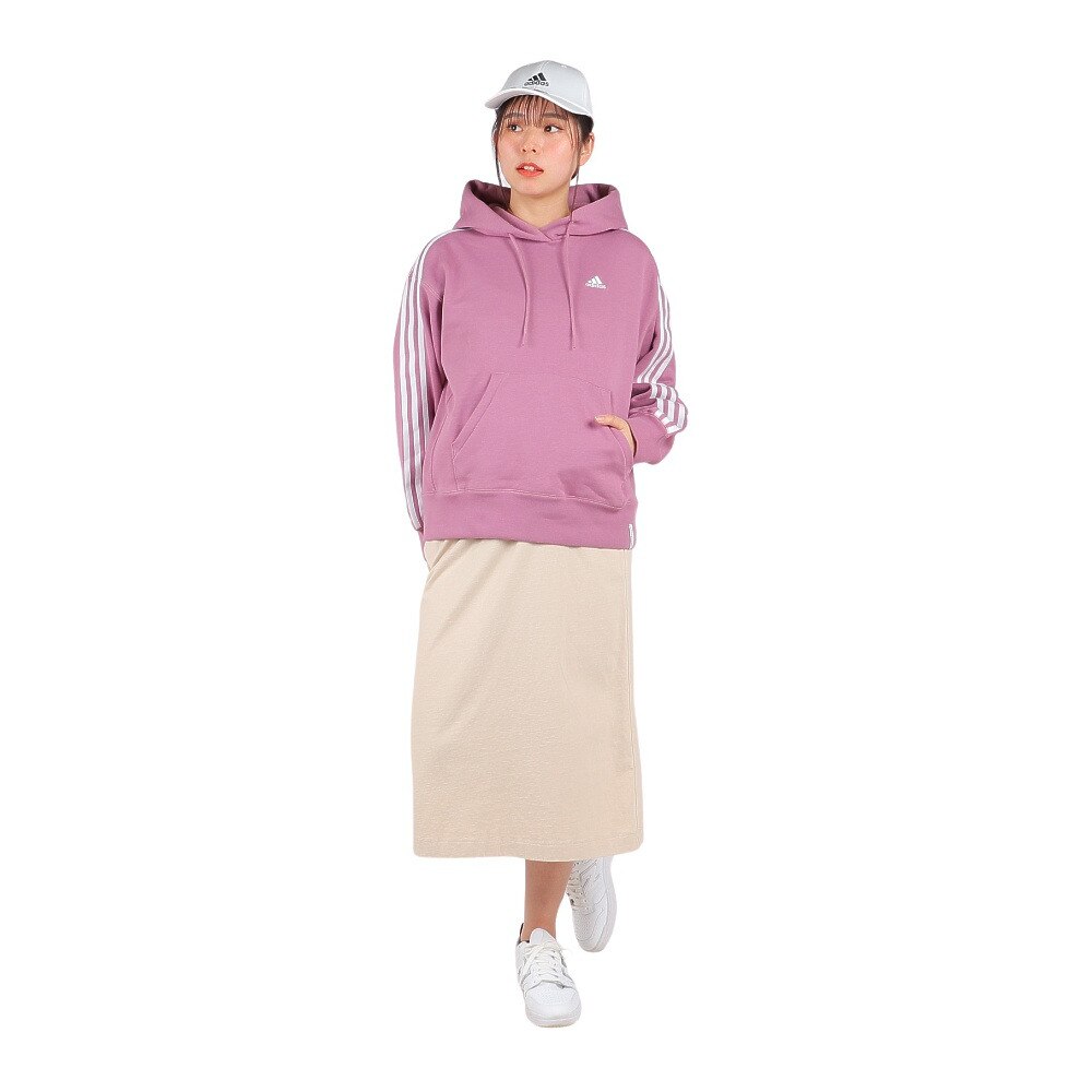アディダス（adidas）（レディース）エッセンシャルズ プラス スリーストライプス フレンチテリーパーカー KVF82-JF1409