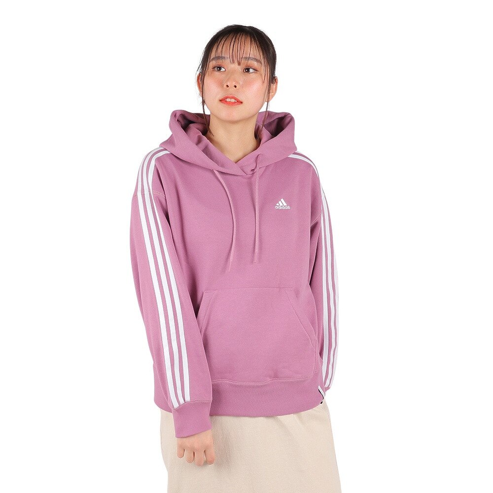 アディダス（adidas）（レディース）エッセンシャルズ プラス スリーストライプス フレンチテリーパーカー KVF82-JF1409