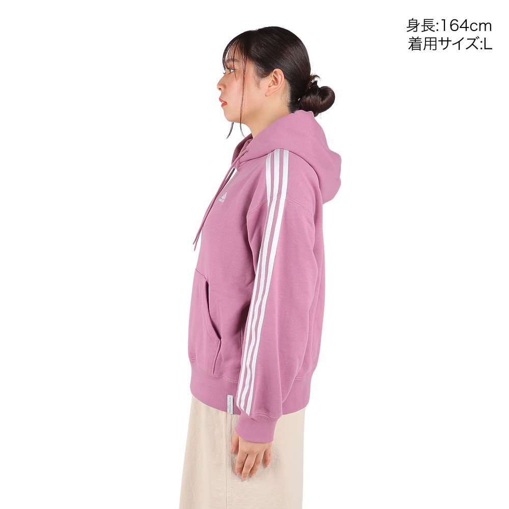 アディダス（adidas）（レディース）エッセンシャルズ プラス スリーストライプス フレンチテリーパーカー KVF82-JF1409