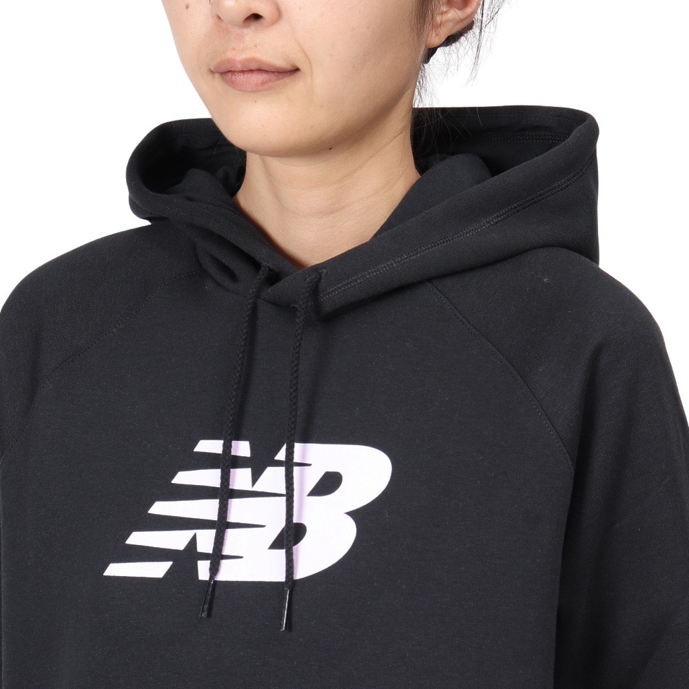 ニューバランス（new balance）（レディース）Sport フリース ロゴ フーディ 裏起毛 WT43524BK