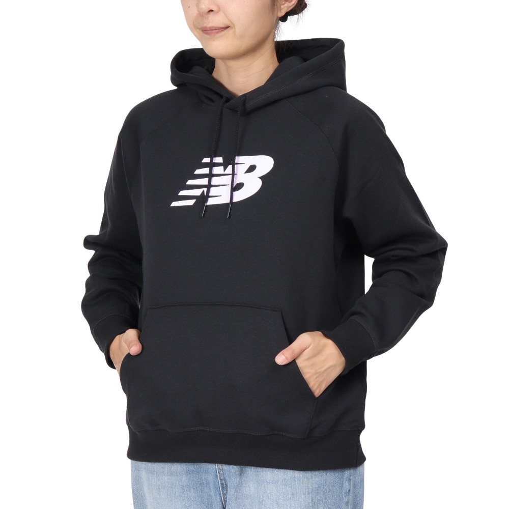 ニューバランス（new balance）（レディース）Sport フリース ロゴ フーディ 裏起毛 WT43524BK