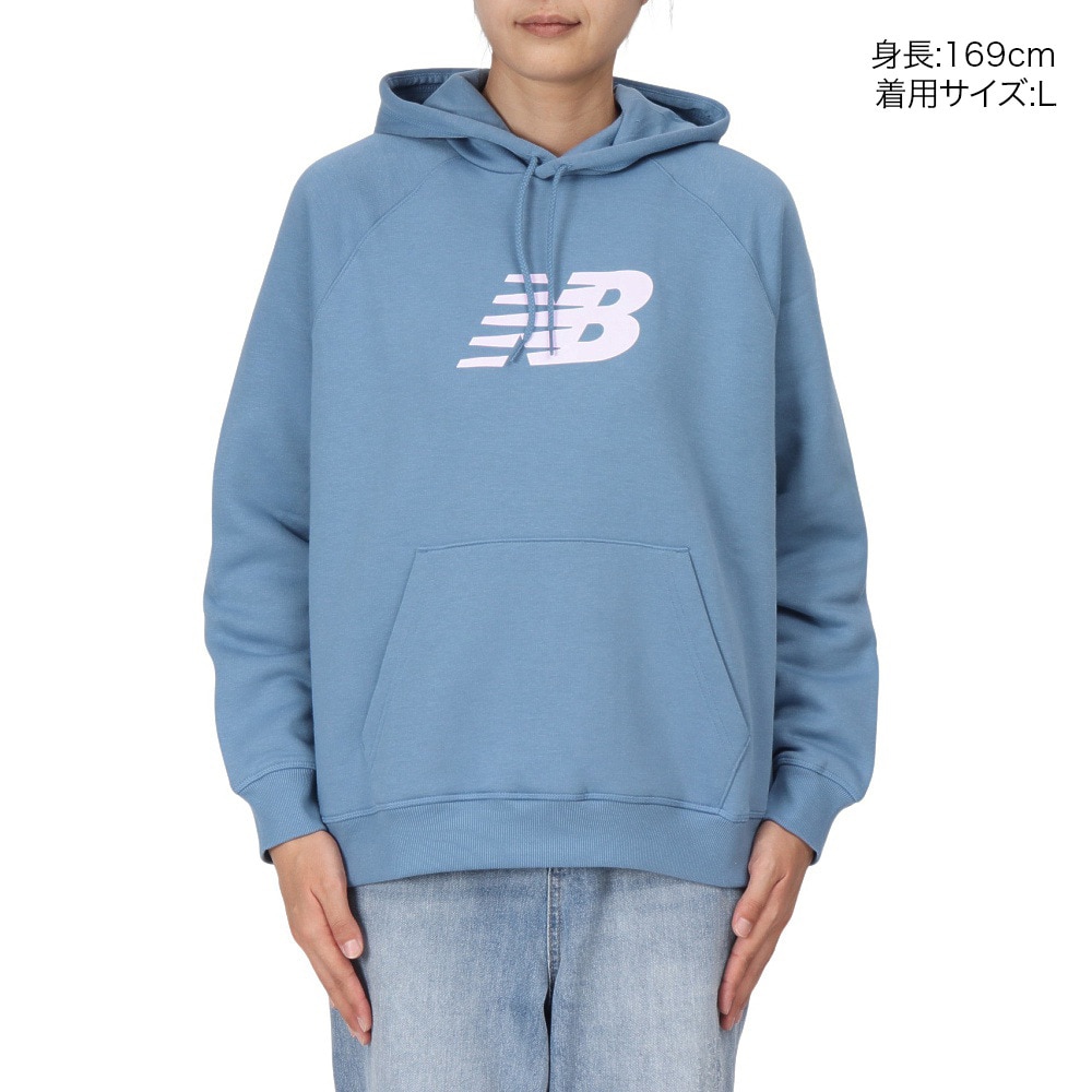ニューバランス（new balance）（レディース）Sport フリース ロゴ フーディ 裏起毛 WT43524HEB