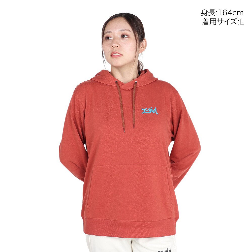 エックスガール（X-gir）（レディース）HOODIE スウェットシャツ 158246012002-BROWN