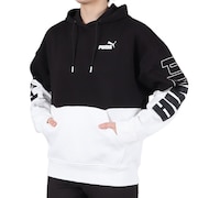 (レディース)パーカー レディース PUMA POWER カラーブロック  裏起毛 678408 01 BLK