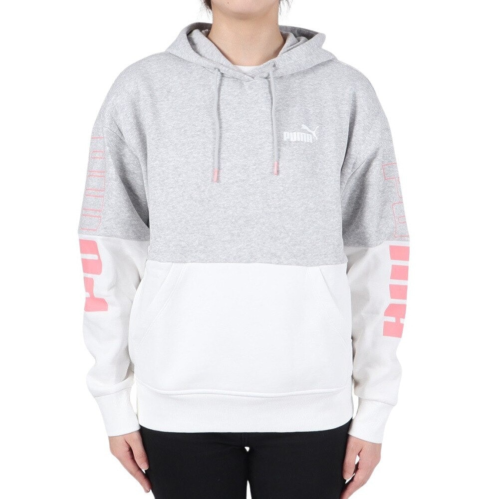 プーマ（PUMA）（レディース）PUMA POWER カラーブロック フーディー 678408 04 LGRY