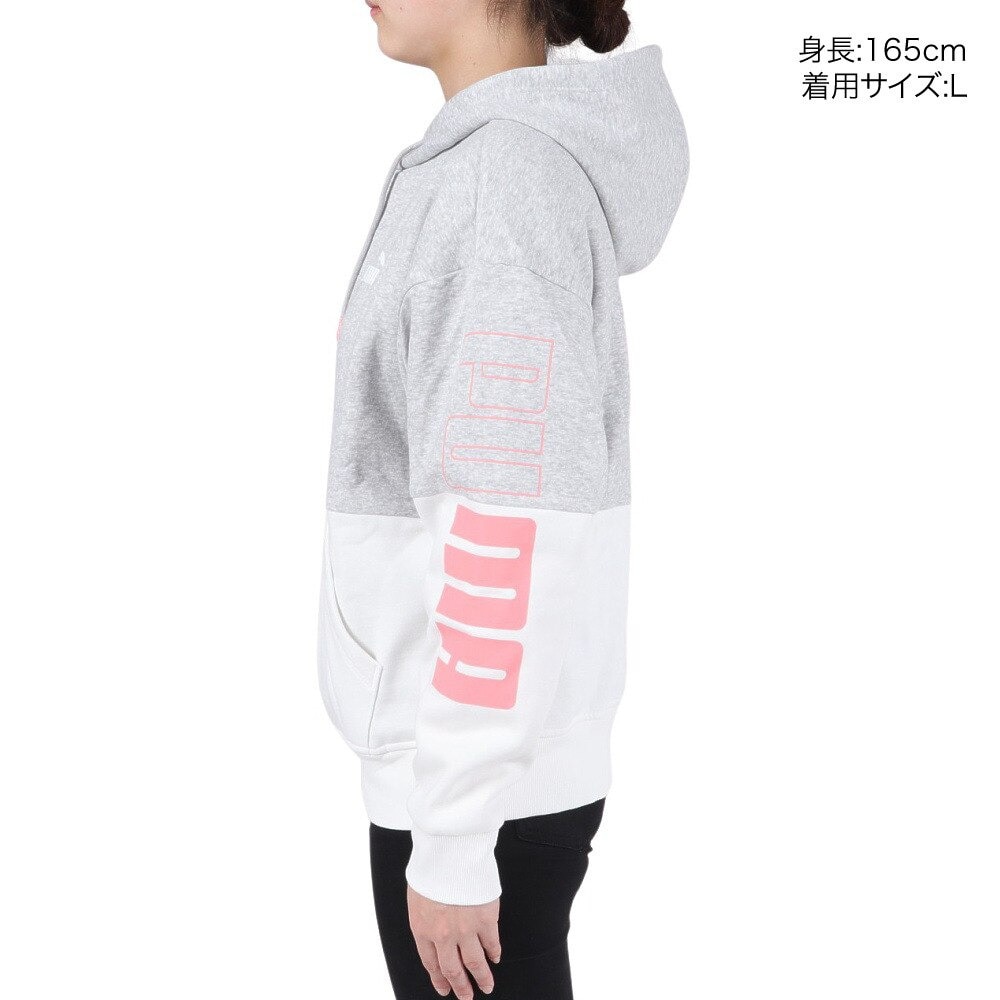 プーマ（PUMA）（レディース）PUMA POWER カラーブロック フーディー 678408 04 LGRY