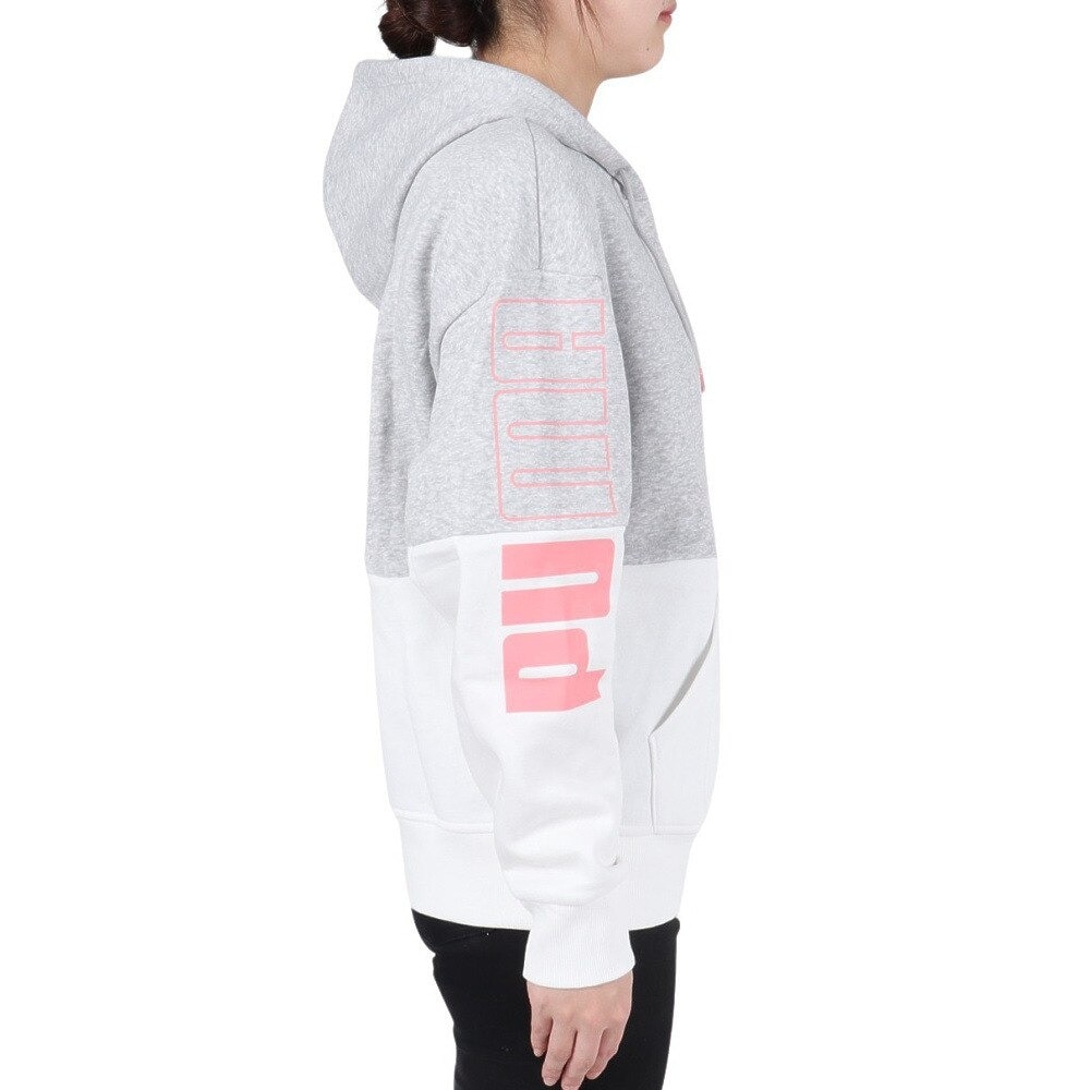 プーマ（PUMA）（レディース）PUMA POWER カラーブロック フーディー 678408 04 LGRY