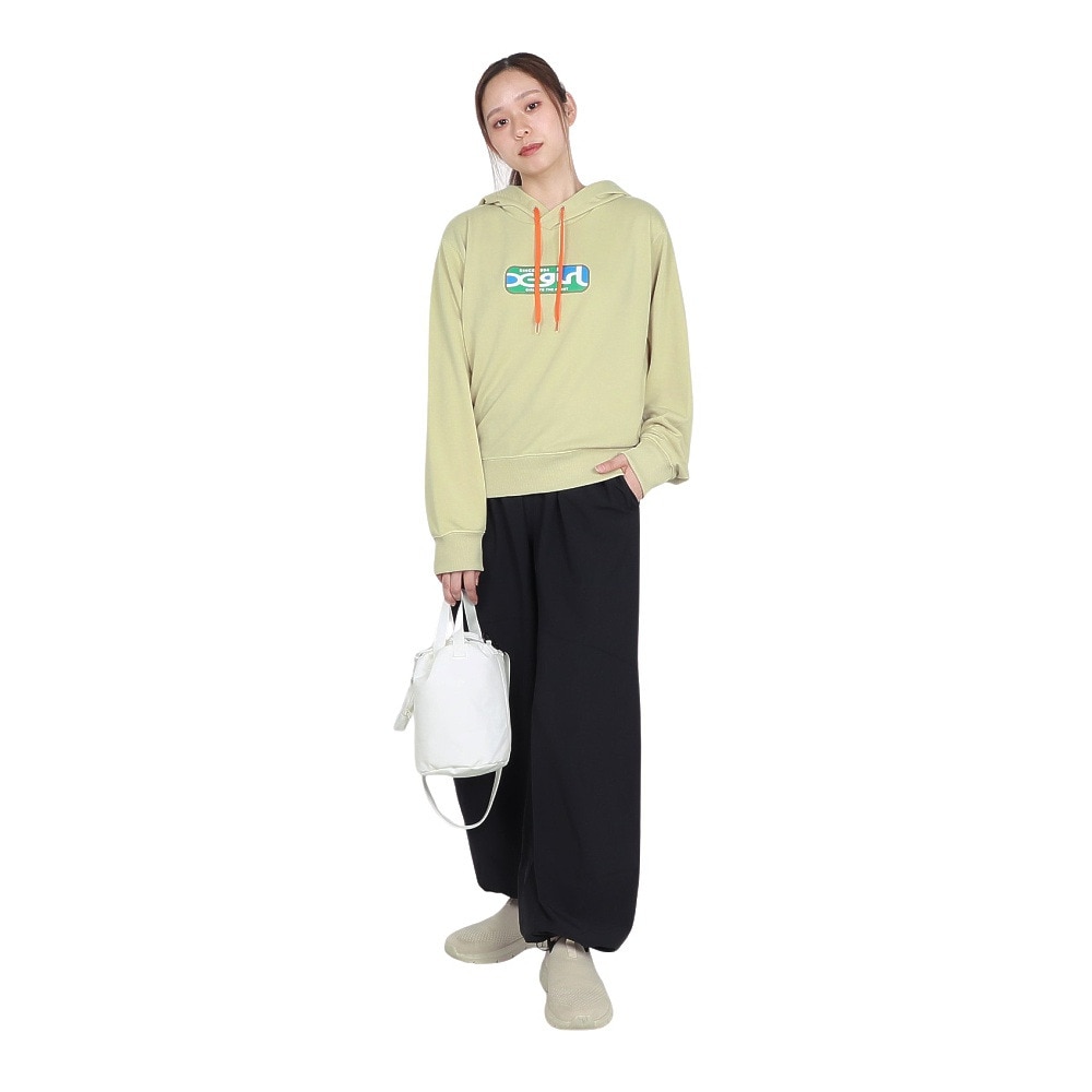 エックスガール（X-gir）（レディース）ショート フーディ スウェットシャツ 155251012002-LT YELLOW
