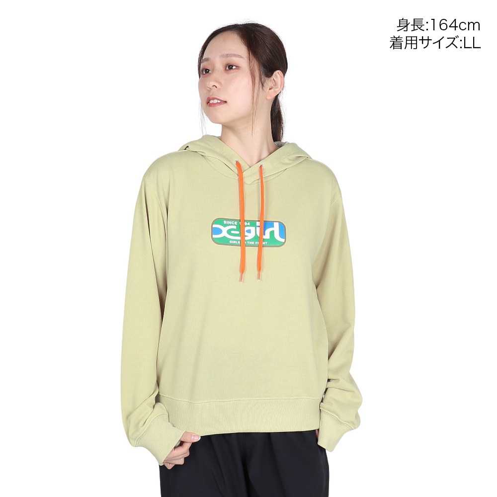 エックスガール（X-gir）（レディース）ショート フーディ スウェットシャツ 155251012002-LT YELLOW