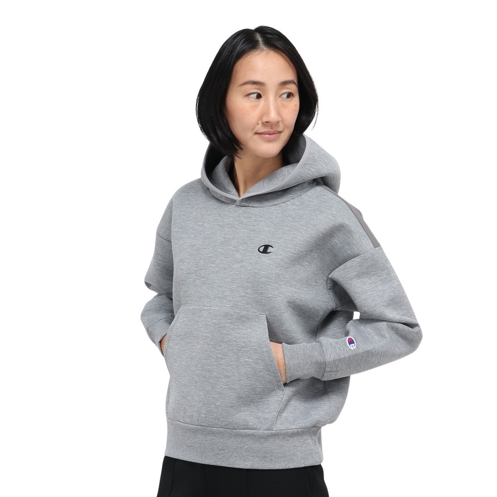 チャンピオン(CHAMPION)テックウィーブ 3LS フーデッドスウェットシャツ CW-CS101 070(Lady’s) チャンピオン（CHAMPION）（レディース）テックウィーブ 3LS