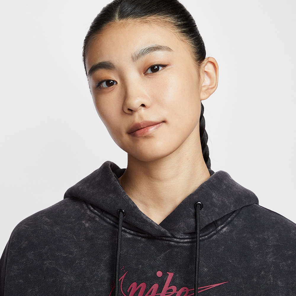 ナイキ（NIKE）（レディース）スポーツウェア オーバーサイズ プルオーバー フリース フード付きパーカー IO0489-010