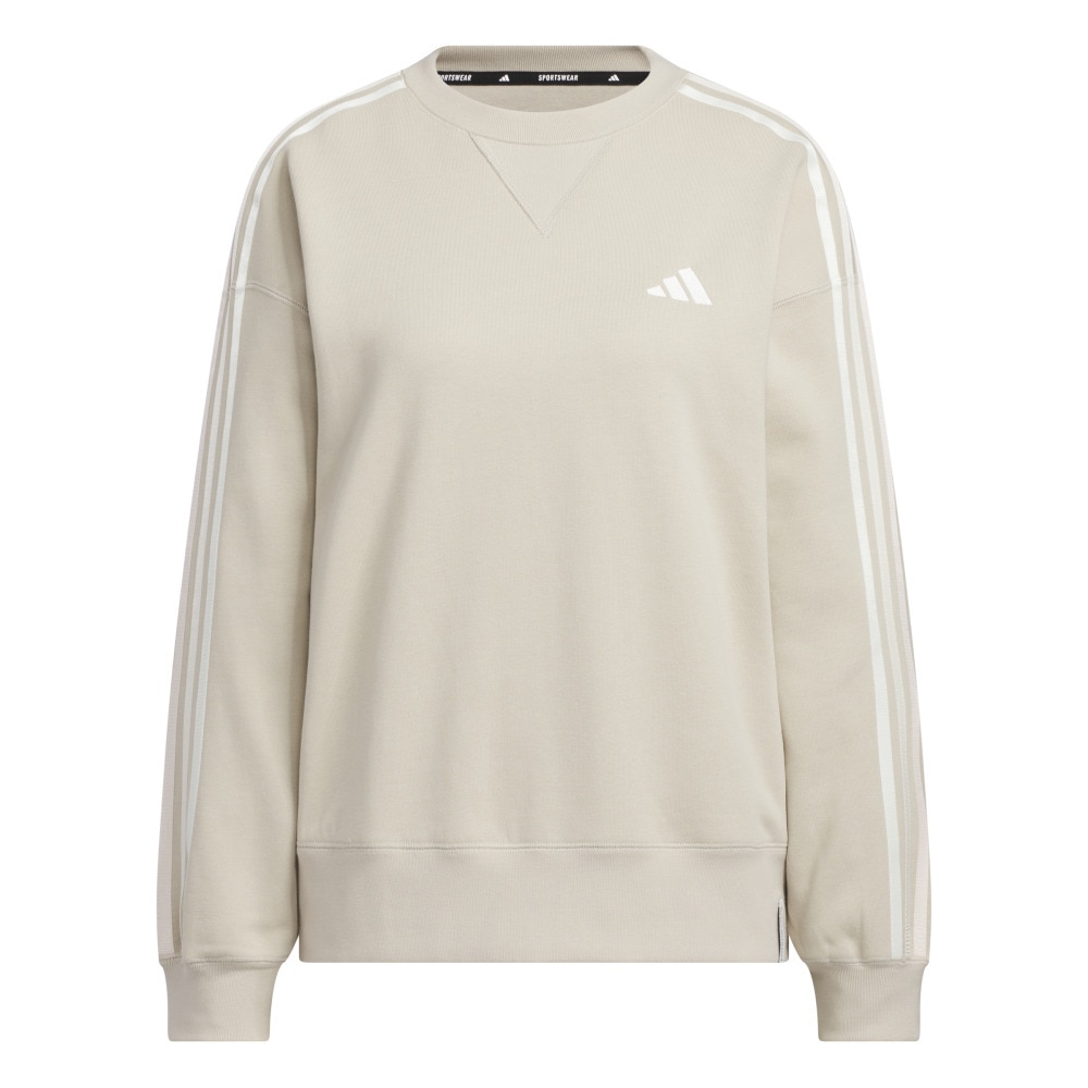 アディダス（adidas）（レディース）エッセンシャルズ プラス 3S フレンチテリークルースネックウェット JUP41-JZ8683