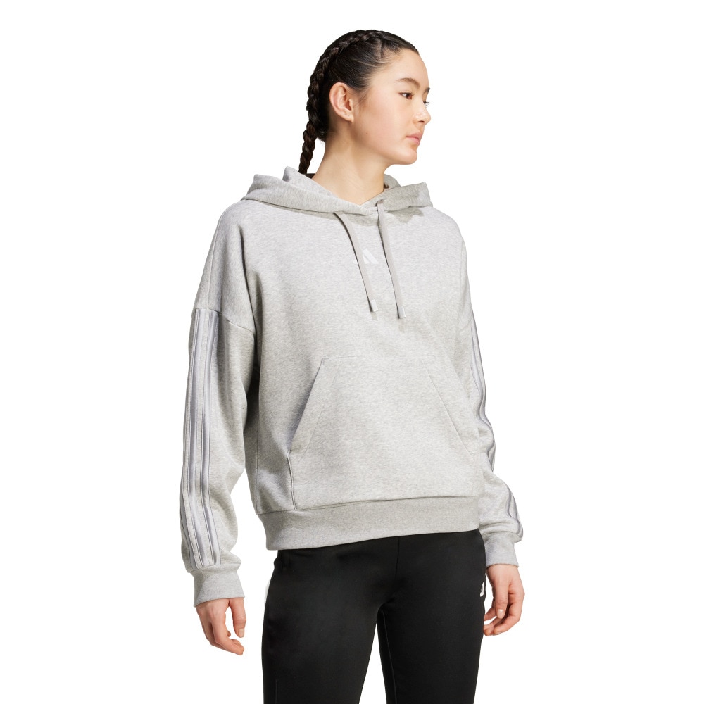 アディダス（adidas）（レディース）ホリデー スリーストライプス フリースパーカー JVI79-JM1869