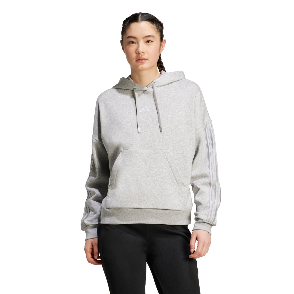 アディダス（adidas）（レディース）ホリデー スリーストライプス フリースパーカー JVI79-JM1869