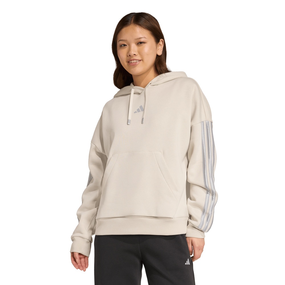 アディダス（adidas）（レディース）ホリデー スリーストライプス フリースパーカー JVI79-JM1870