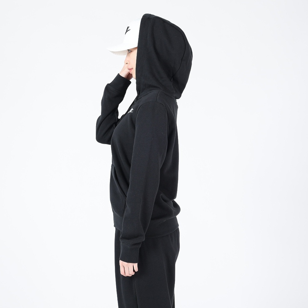 ナイキ（NIKE）（レディース）NSW クラブ フリース フルジップ長袖フーディー DQ5472-010 ブラック
