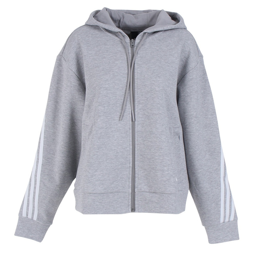 アディダス（adidas）（レディース）フューチャーアイコン スリーストライプス フルジップパーカー EAW41-IB8511  スポーツ用品はスーパースポーツゼビオ