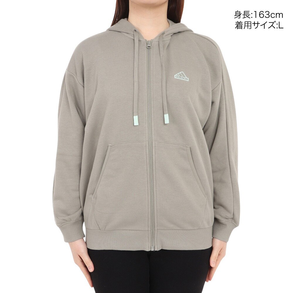 アディダス（adidas）（レディース）ワーディング ルーズフィット フリース フルジップパーカー JSY18-IM8737