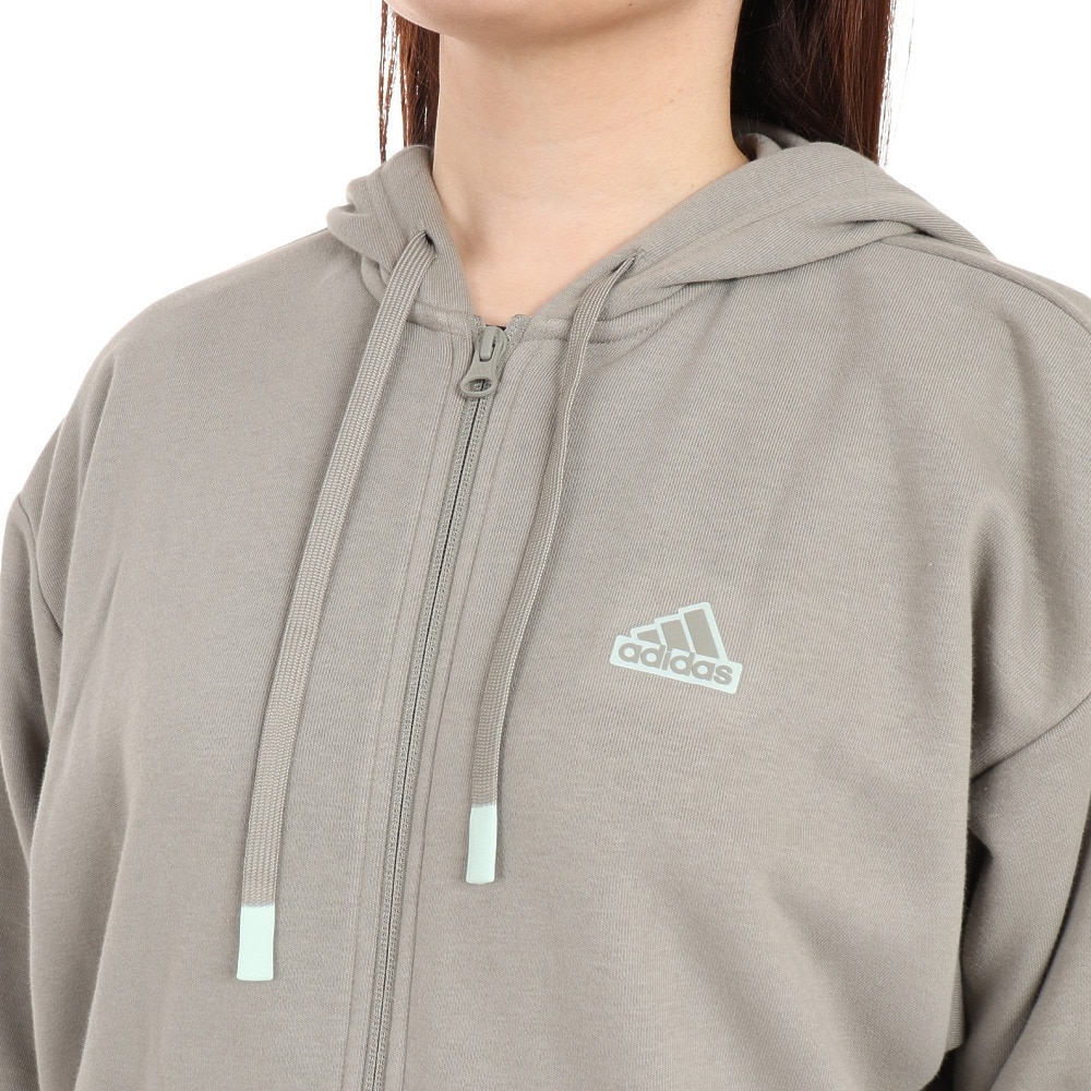 アディダス（adidas）（レディース）ワーディング ルーズフィット フリース フルジップパーカー JSY18-IM8737