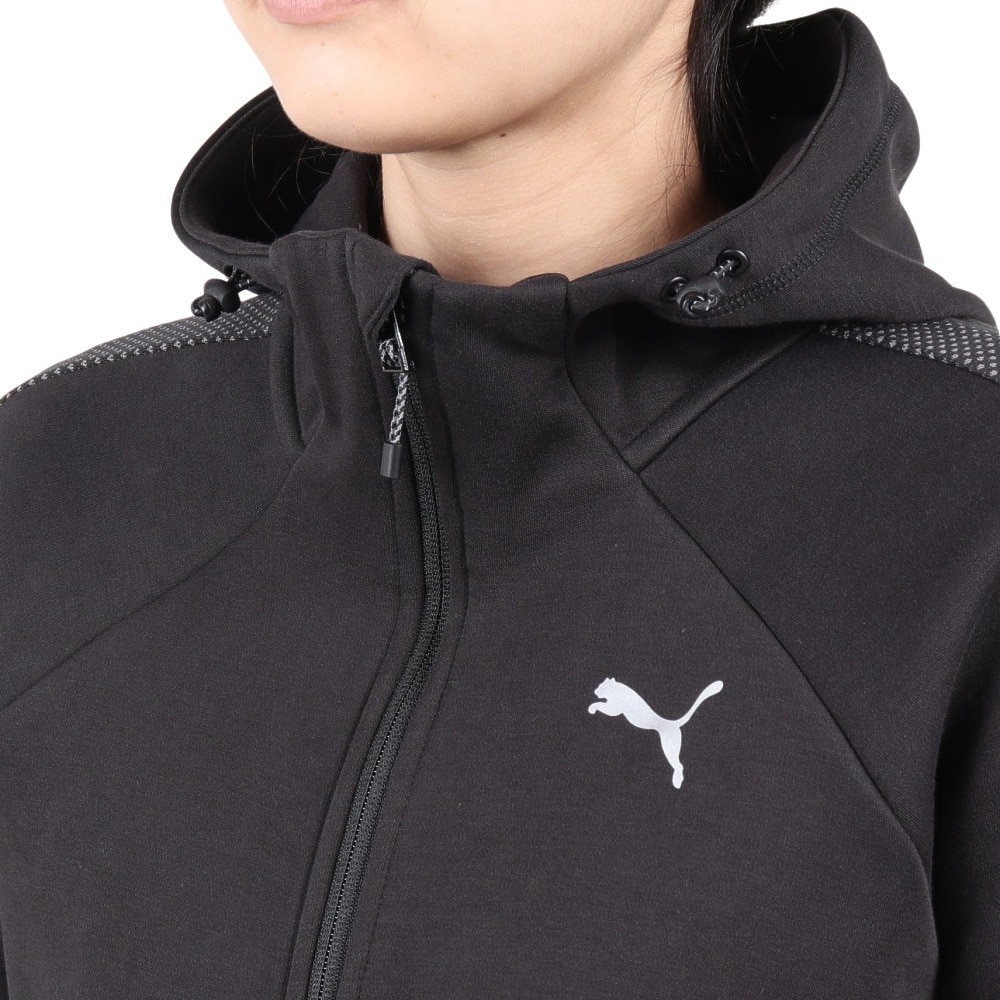 プーマ（PUMA）（レディース）パーカー レディース EVOSTRIPE フーデッド ジャケット 678388 01 BLK
