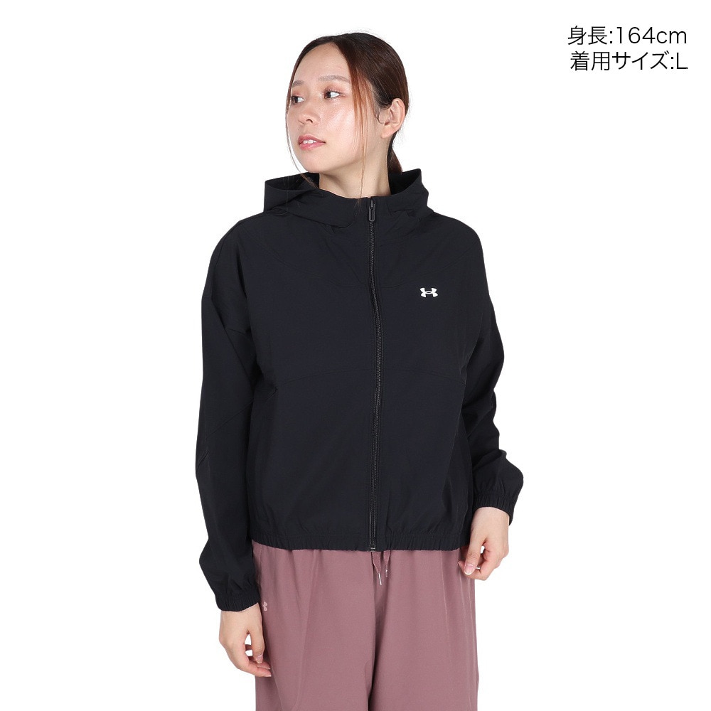 アンダーアーマー（UNDER ARMOUR）（レディース）ライバル ウーブン ジャケット フーディー 6004849 005