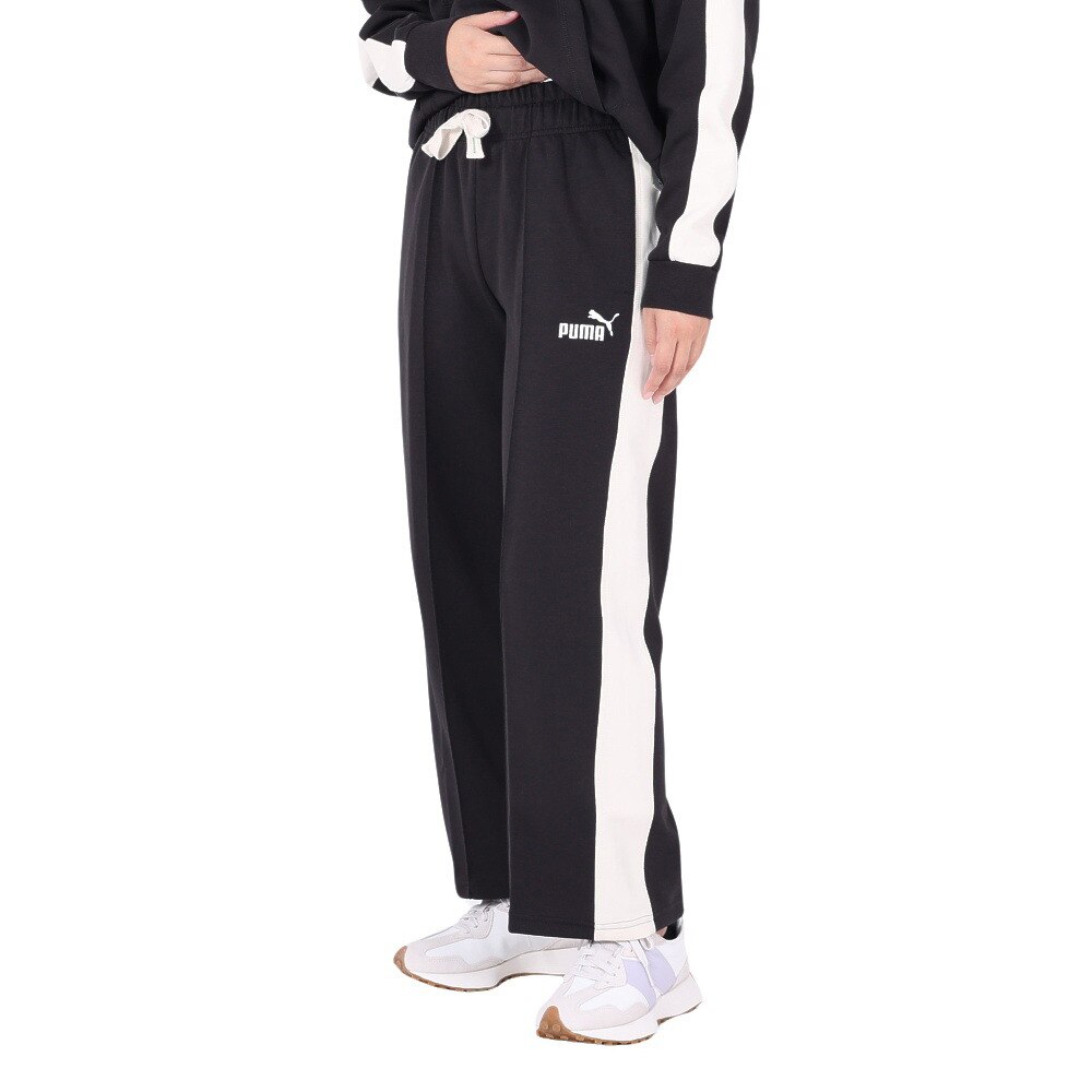 プーマ（PUMA）（レディース）パンツ レディース CORE HERITAGE ニットワイドパンツ 677690 01 BLK