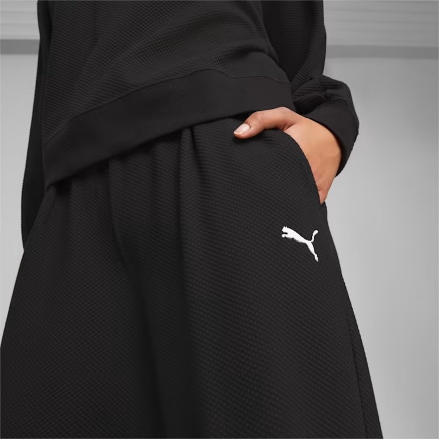 プーマ（PUMA）（レディース）パンツ レディース HER ハイウエスト ストレートパンツ 678386 01 BLK