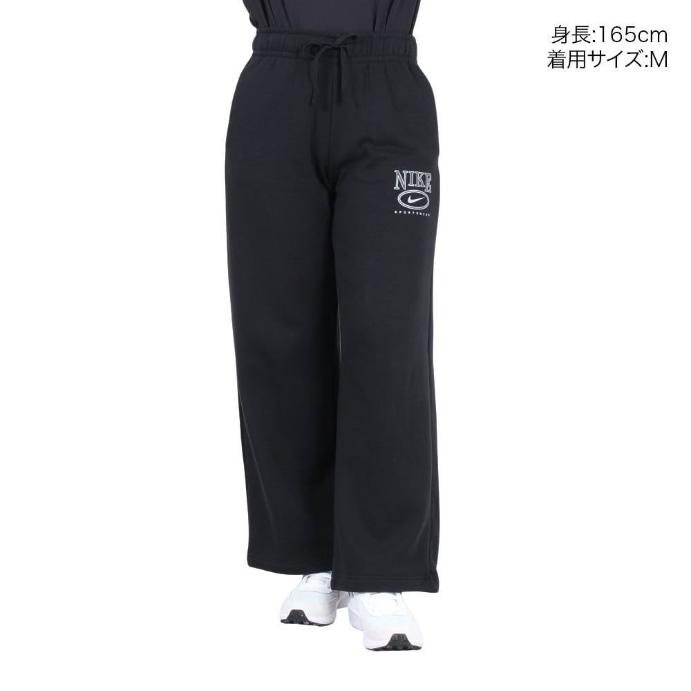 ナイキ（NIKE）（レディース）スポーツウェア クラブ フリース ミッドライズ ワイドレッグ グラフィック パンツ HJ0870-010