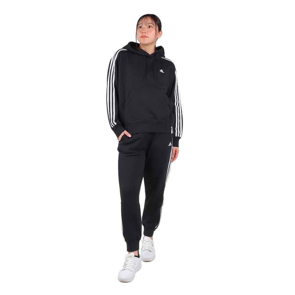 アディダス（adidas）（レディース）エッセンシャルズ プラス スリーストライプス フレンチテリーテーパードパンツ KVF84-JF1416