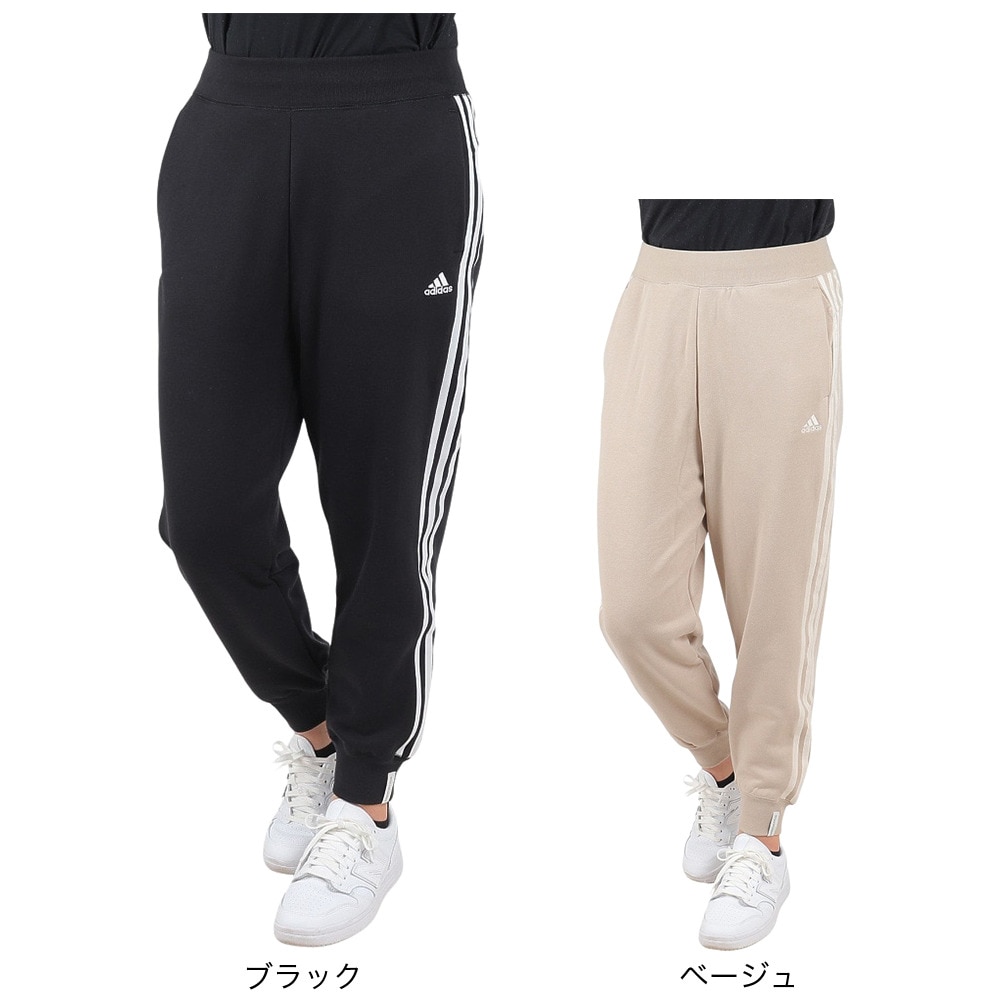 アディダス（adidas）（レディース）エッセンシャルズ プラス スリーストライプス フレンチテリーテーパードパンツ KVF84-JF1416