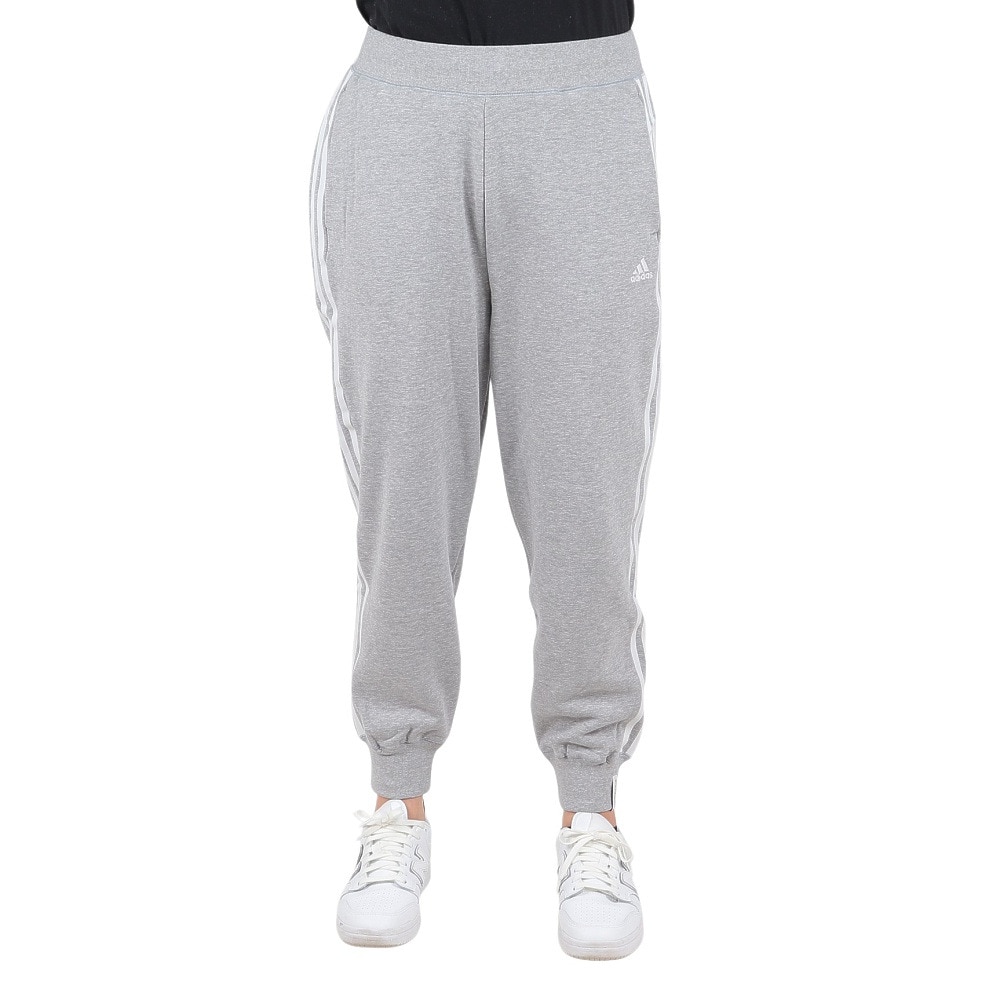 アディダス（adidas）（レディース）エッセンシャルズ プラス スリーストライプス フレンチテリーテーパードパンツ KVF84-JF1418