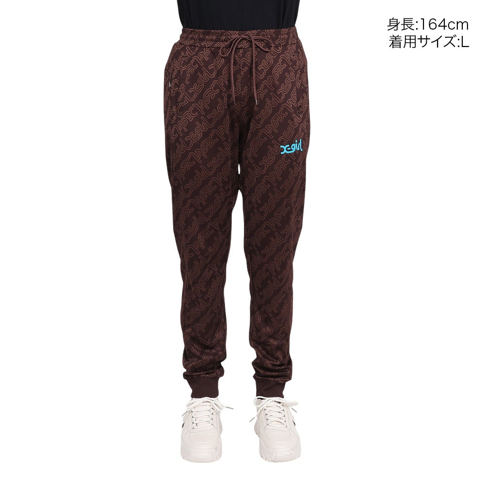 エックスガール（X-gir）（レディース）JACQUARD TRACK パンツ 158246031013-BROWN