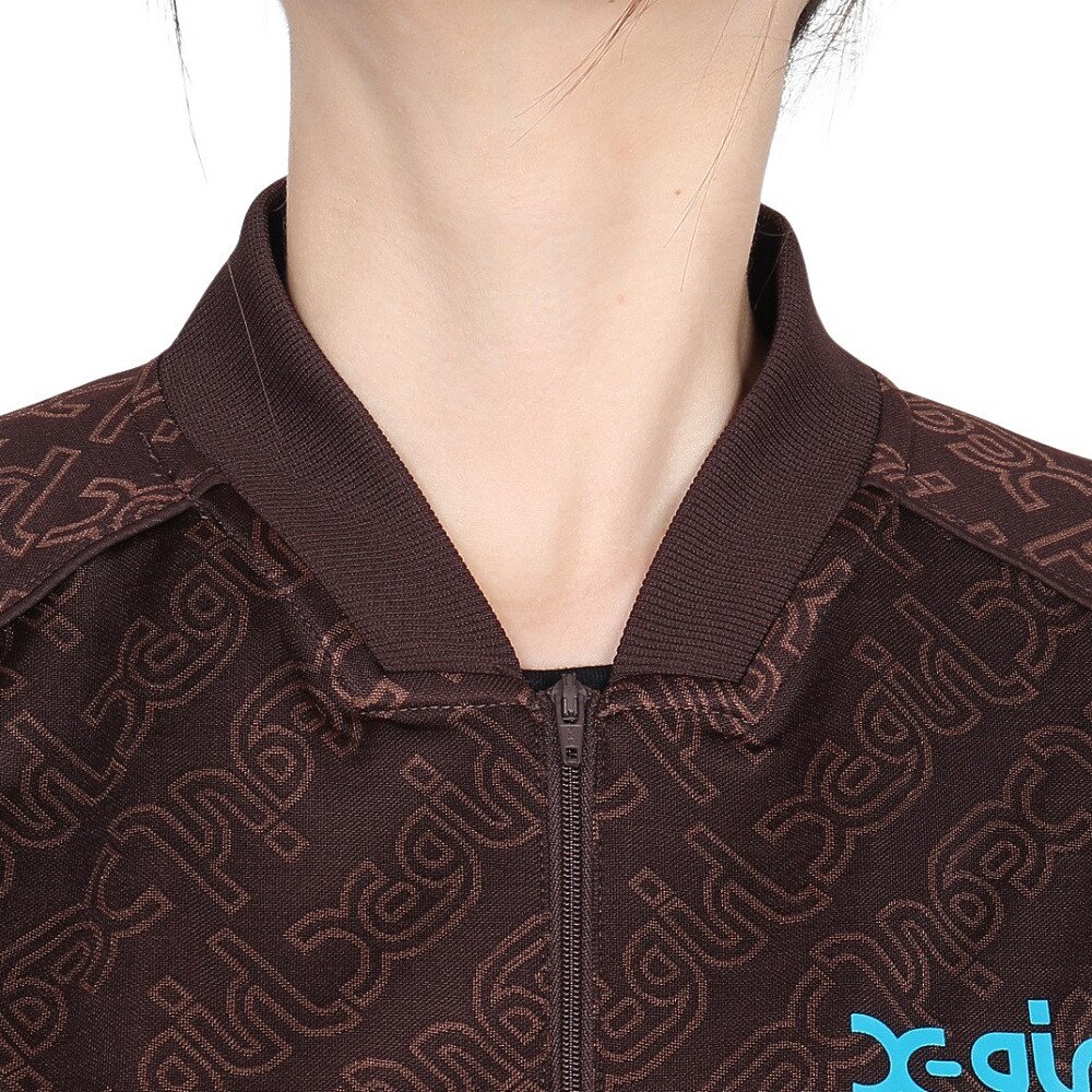 エックスガール（X-gir）（レディース）JACQUARD TRACK ジャケット 158246021009-BROWN