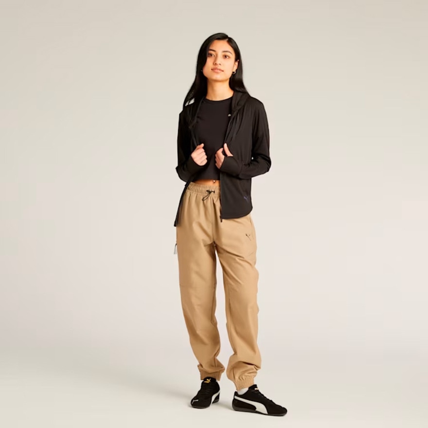 プーマ（PUMA）（レディース）サマー リブ フルジップ フーディ 686931 01 BLK