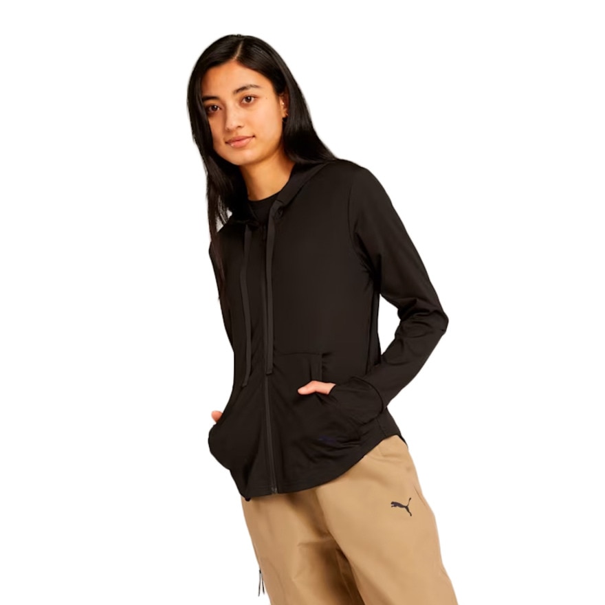 プーマ（PUMA）（レディース）サマー リブ フルジップ フーディ 686931 01 BLK
