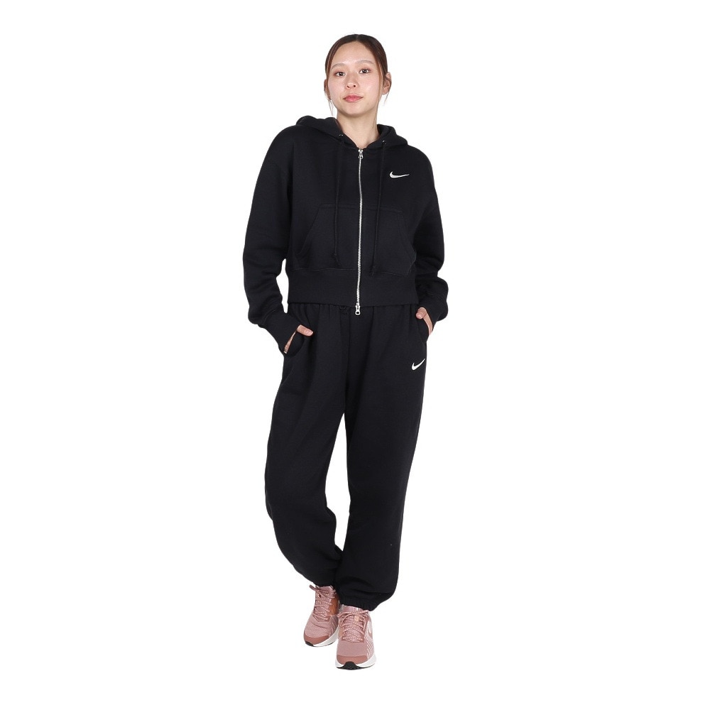 ナイキ（NIKE）（レディース）スポーツウェア クロップ フルジップ フリース 長袖フーディー HV2427-010