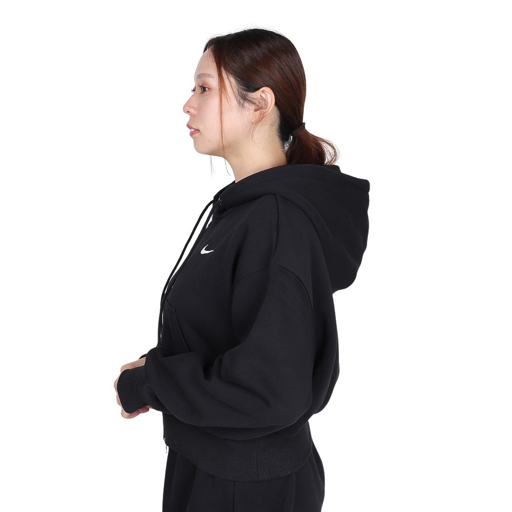 ナイキ（NIKE）（レディース）スポーツウェア クロップ フルジップ フリース 長袖フーディー HV2427-010