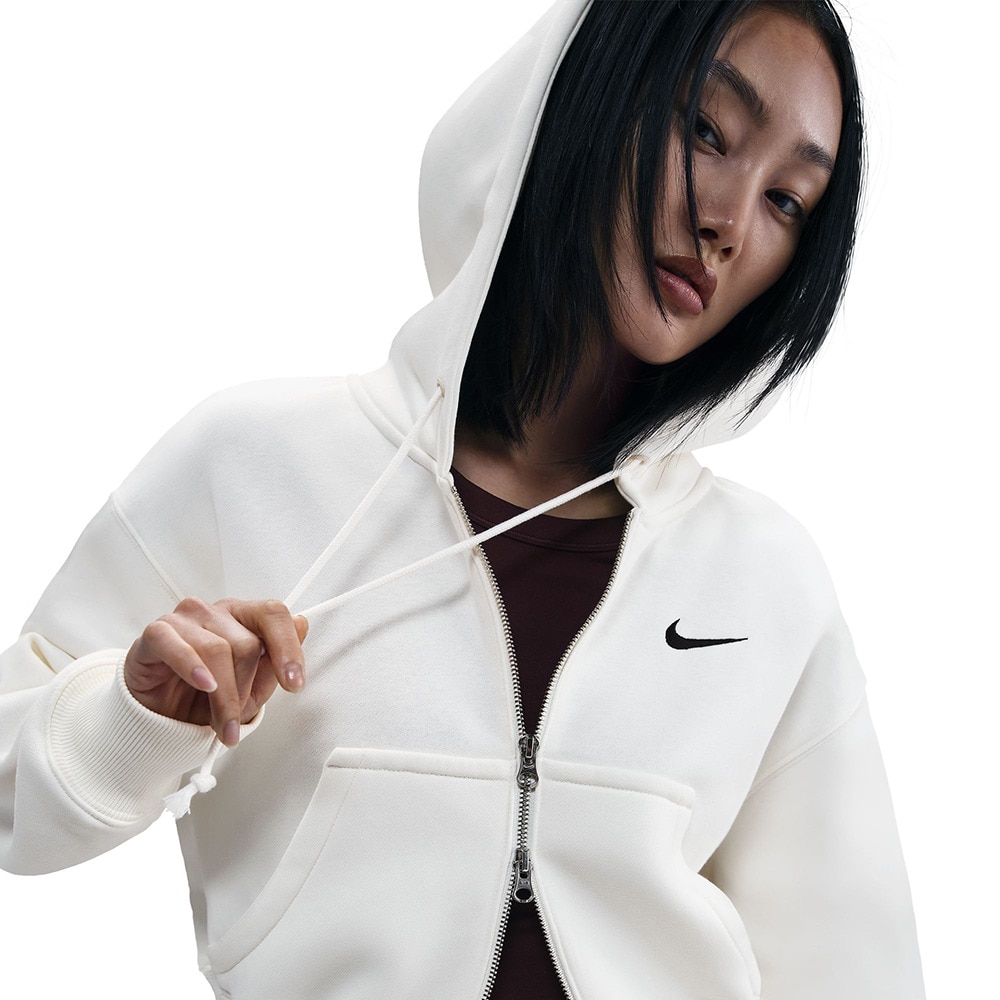 ナイキ（NIKE）（レディース）NSW PHNX クロップ フルジップ フリース 長袖フーディ ルーズ フルジップ クロップ HV2427-133