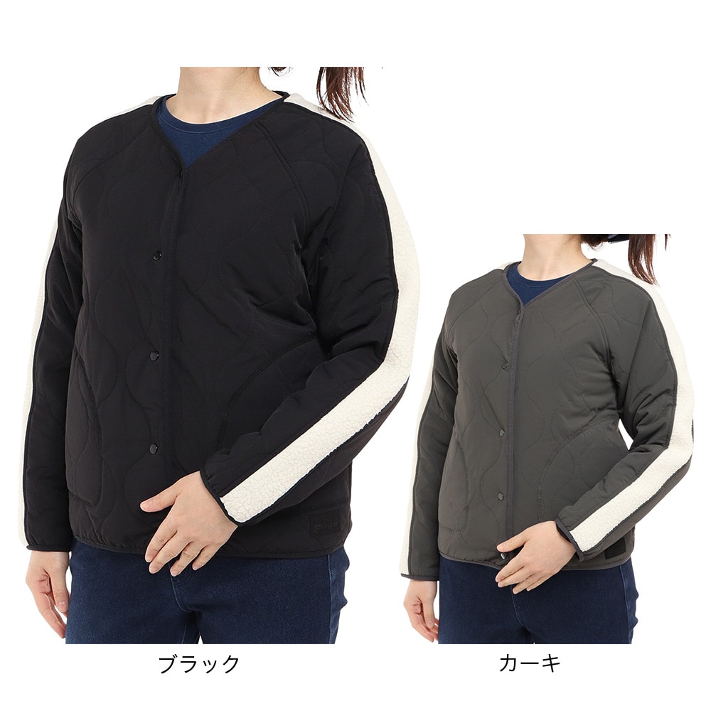 ウィッテム（HUITIEME）（レディース）ノーカラーキルティングジャケット 192-57012-019