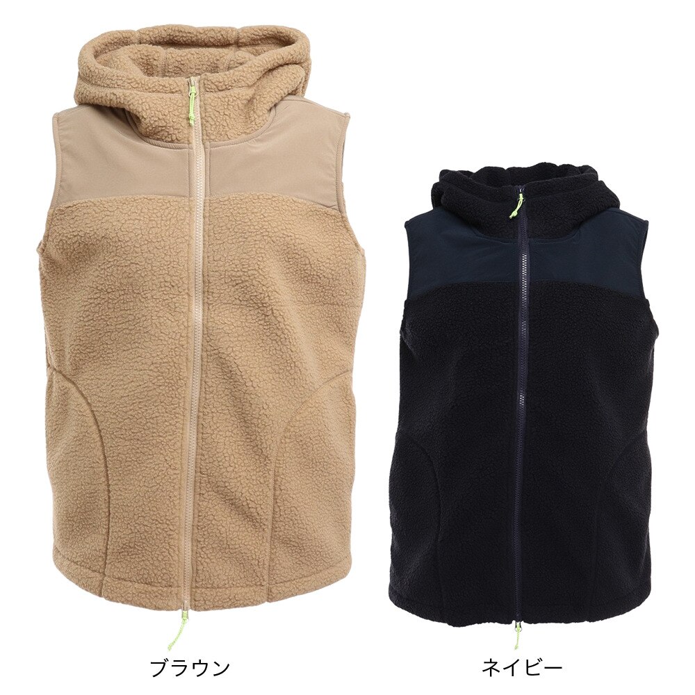 ウィッテム（HUITIEME）（レディース）ボアハイブリット フルジップベスト 192-47070-043