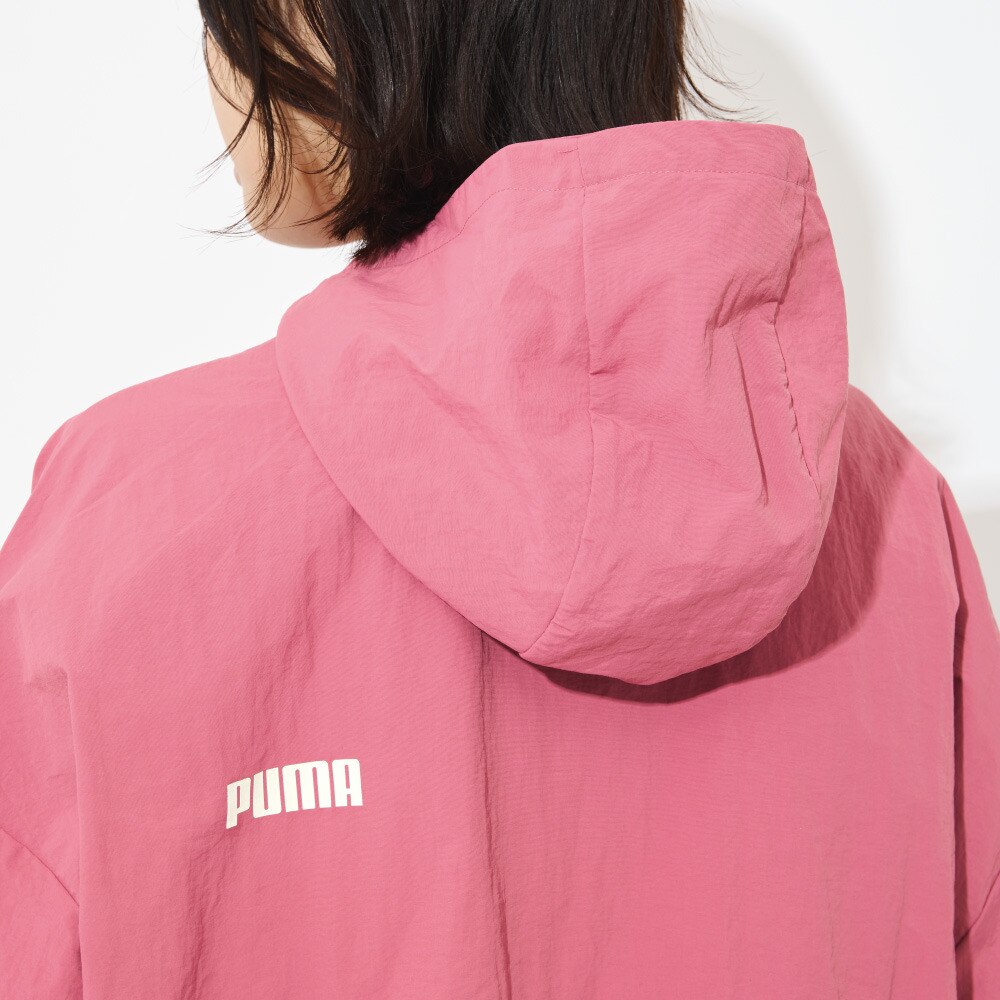 PUMA プーマ　ウィンドブレーカー　薄手　ズボン　下　グレー×濃いピンク