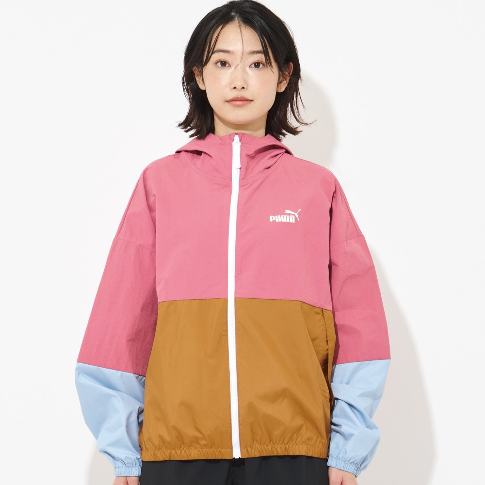 プーマ（PUMA）（レディース）撥水 アウター ウィンドブレーカー カラーブロック 672286 45 PNK